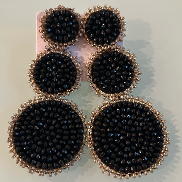 Elegant glass handmade triple dangle earrings - Picture 3 of 9